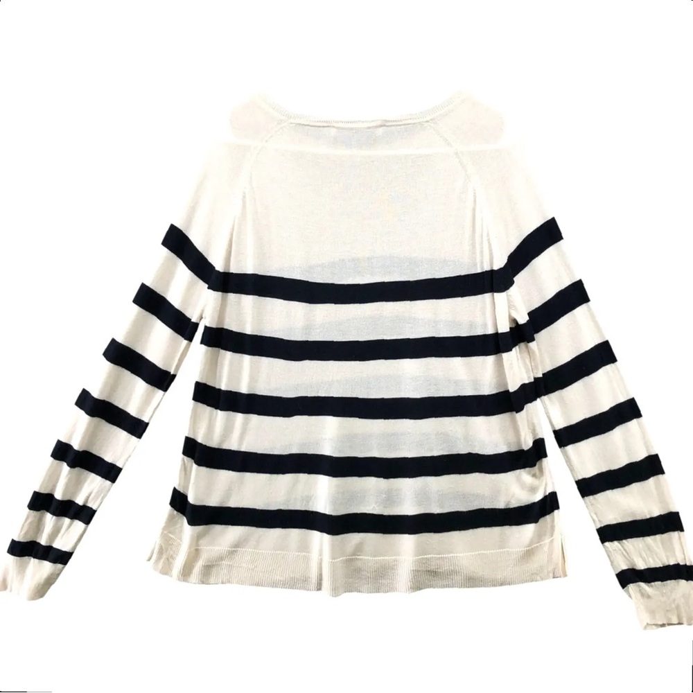 Zara Cream Black Striped Sweater Women’s Size L Knit Top Casual
